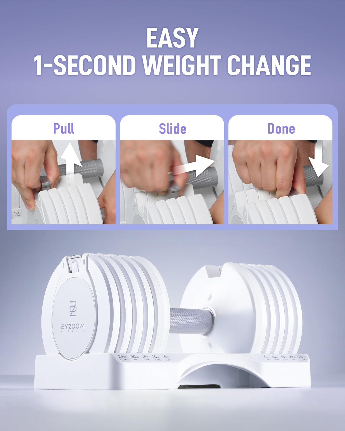 Adjustable Dumbbell 5-in-1 White P7335