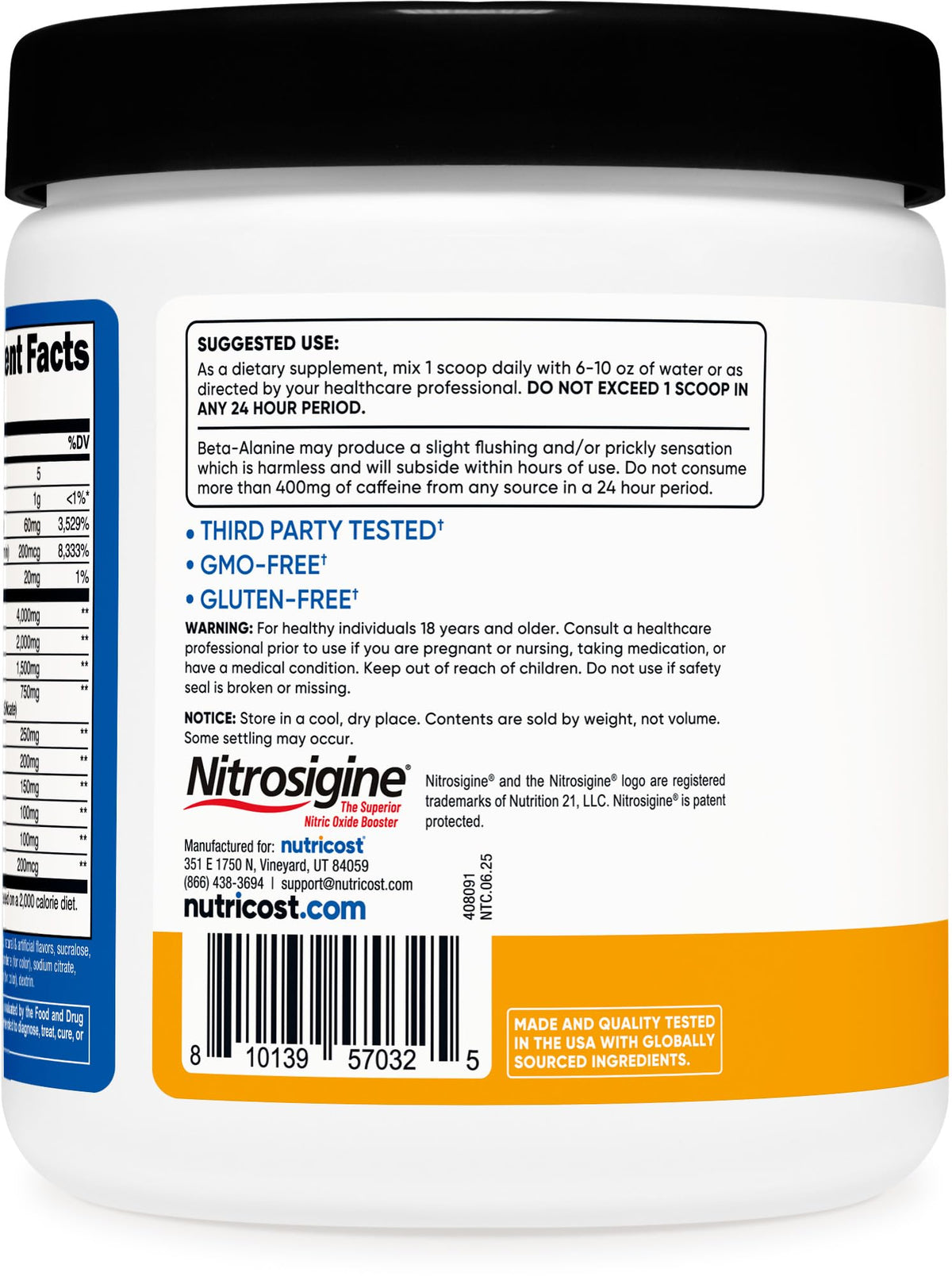 Pre-Workout Complex Powder Peach Mango 30 Servings M7144