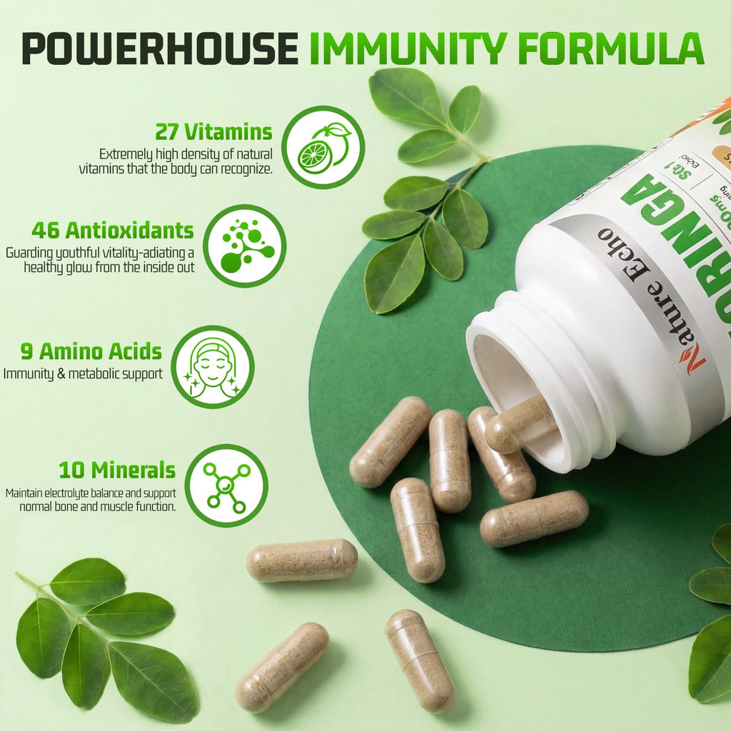 Moringa Capsules 1000mg 60 Count D1206