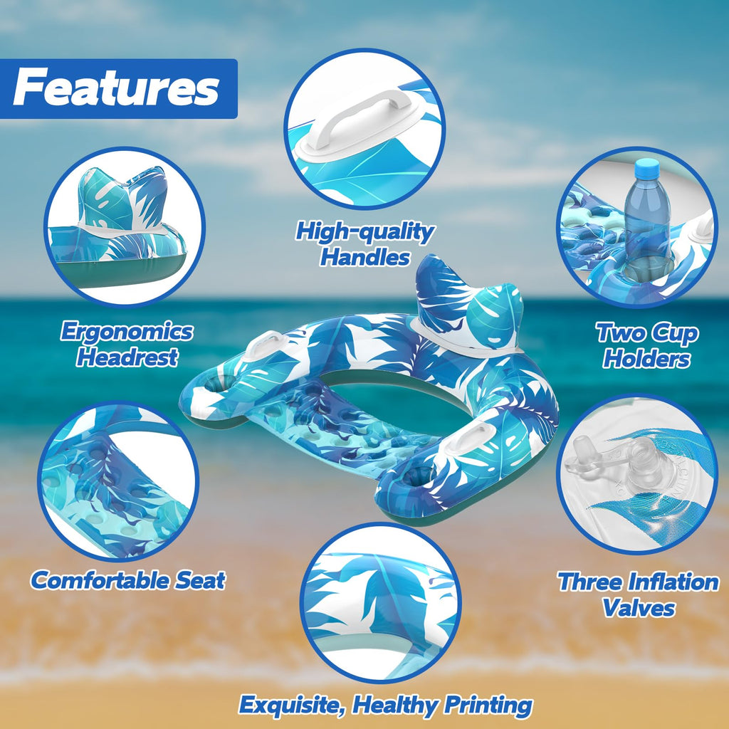 4 Pack Inflatable Pool Floats with Cupholders Y27972