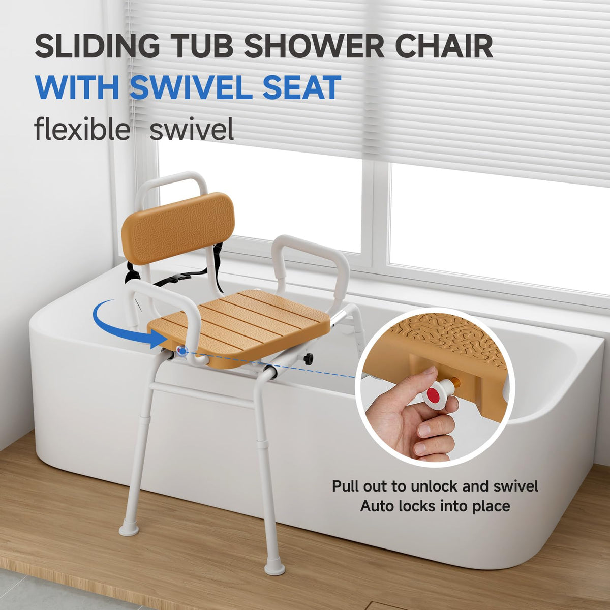 Sliding Shower Chair with Swivel Seat H49008