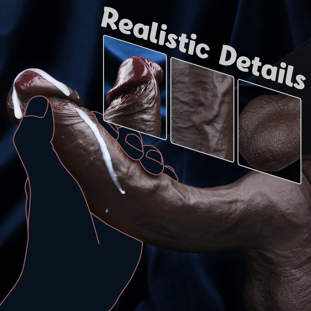 10 Inch Realistic Big Black Dildo B254