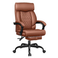 Big and Tall Brown Leather Office Chair with Footrest M6082