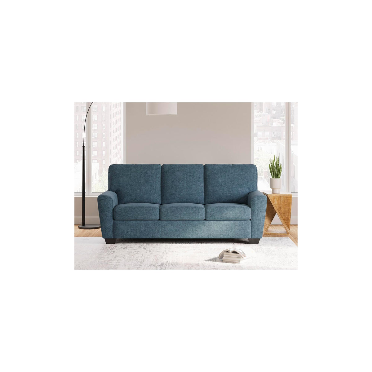 Blue Chenille 3 Seater Couch L92196