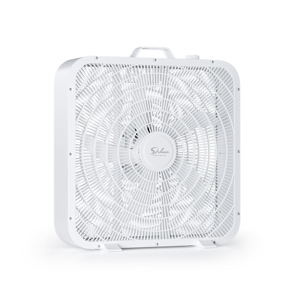 20” White 3-Speed Box Fan with Carry Handle Y638