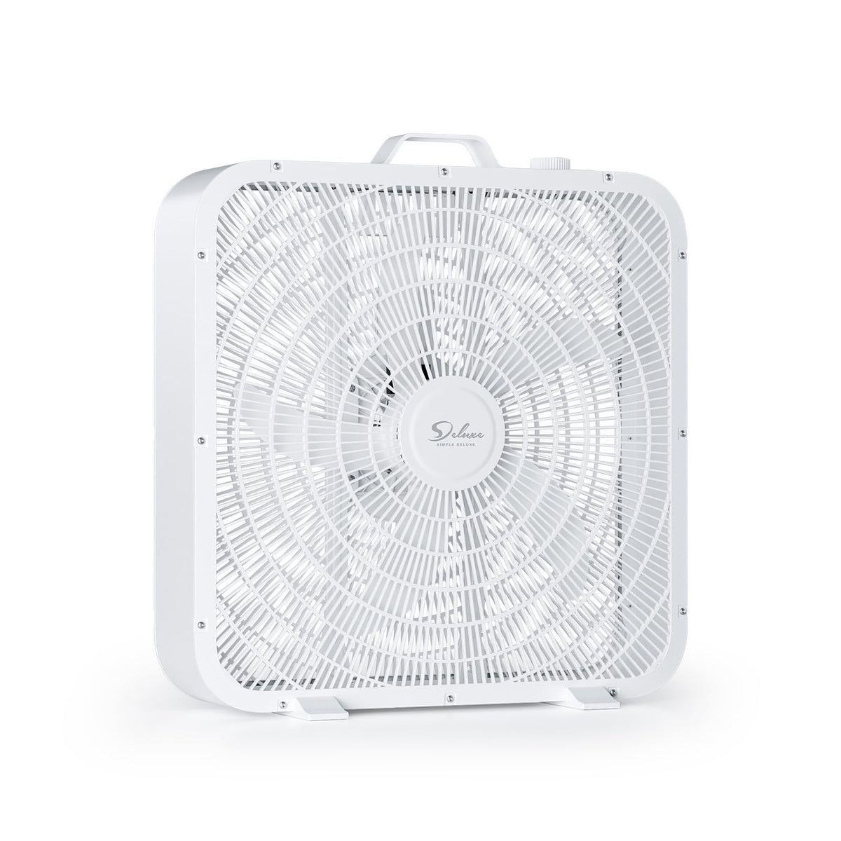 20” White 3-Speed Box Fan with Carry Handle Y638