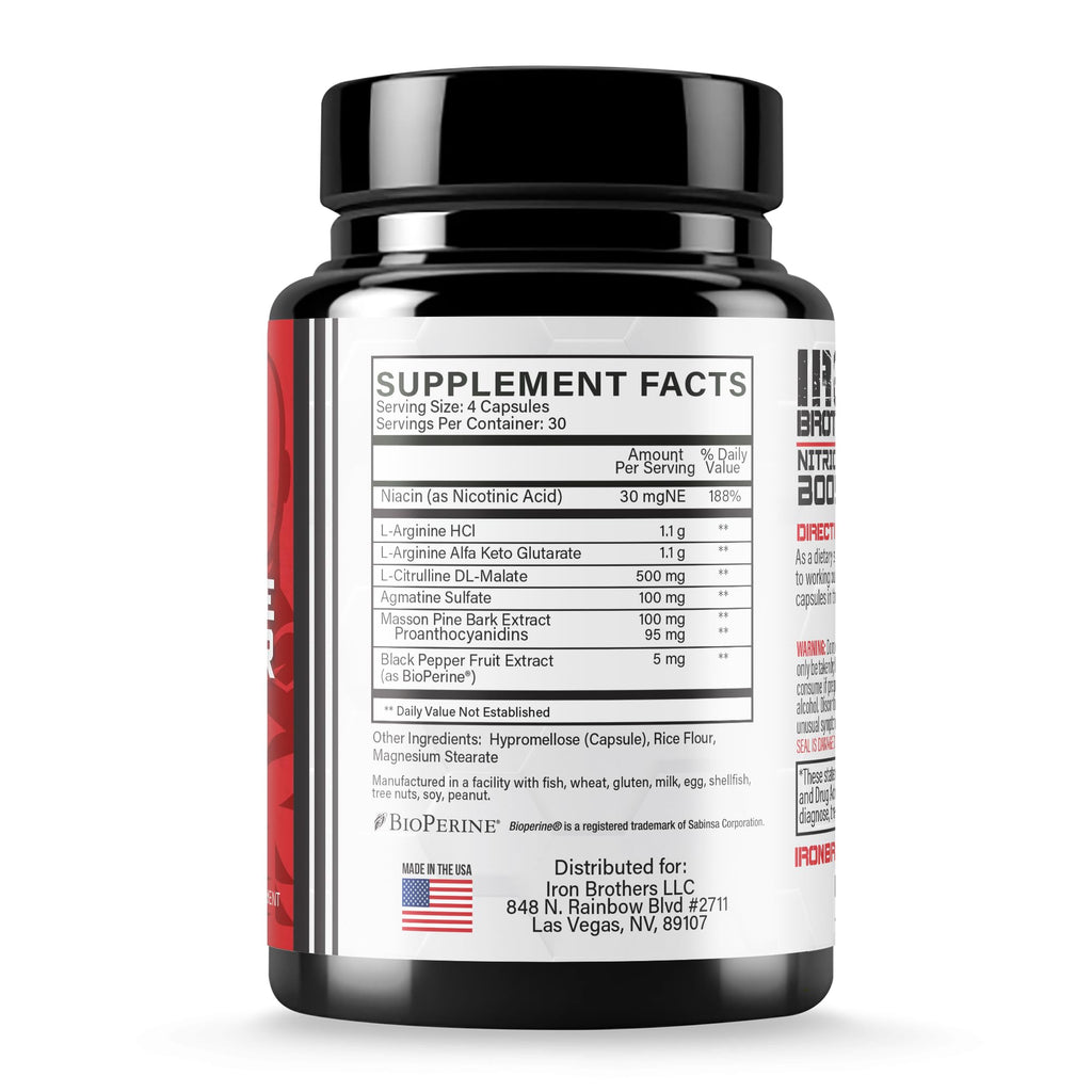 120 Vegan Capsules Nitric Oxide Supplement V136679