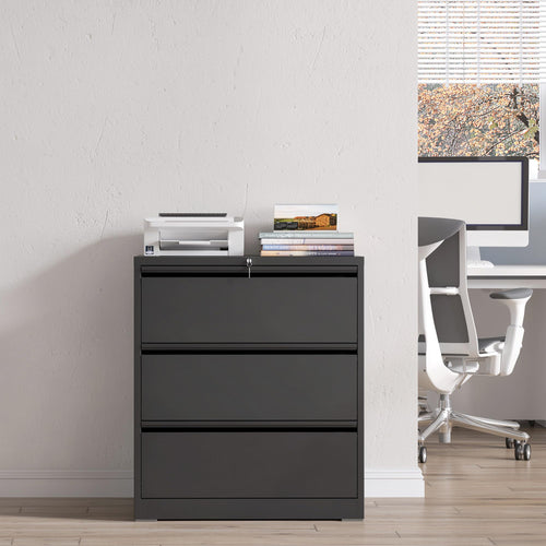 3 Drawer Metal File Cabinet with Lock E519226