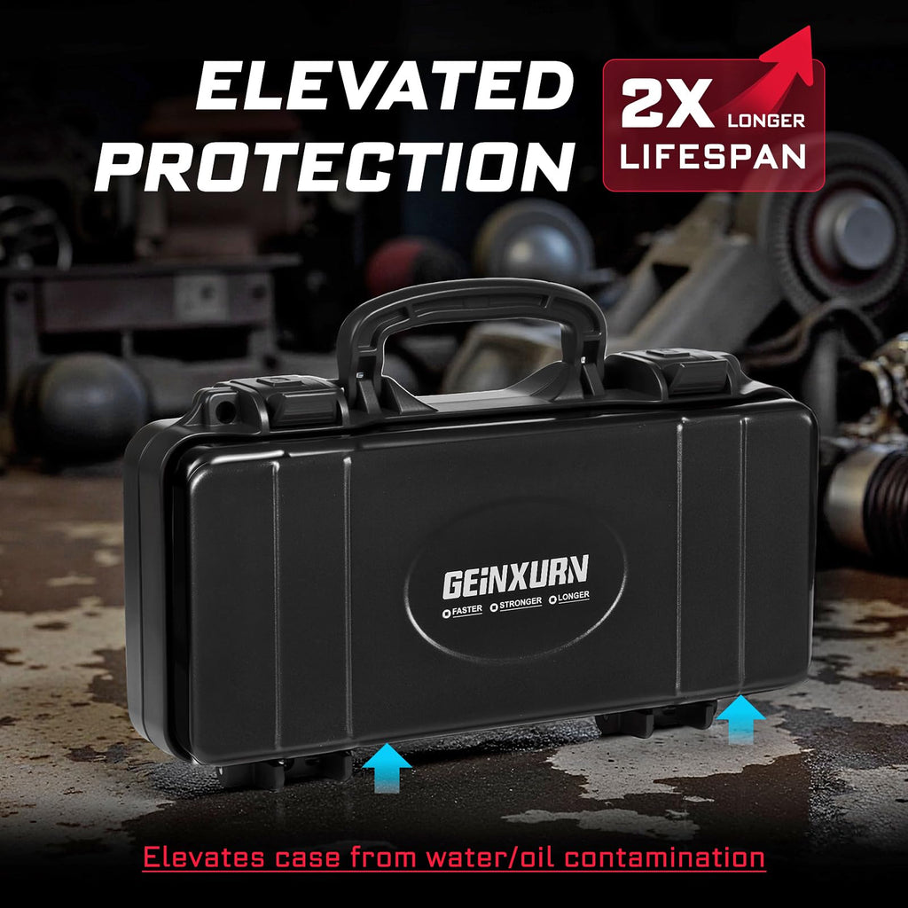 Black Steel Tool Box with Safety Latch and Handle D898