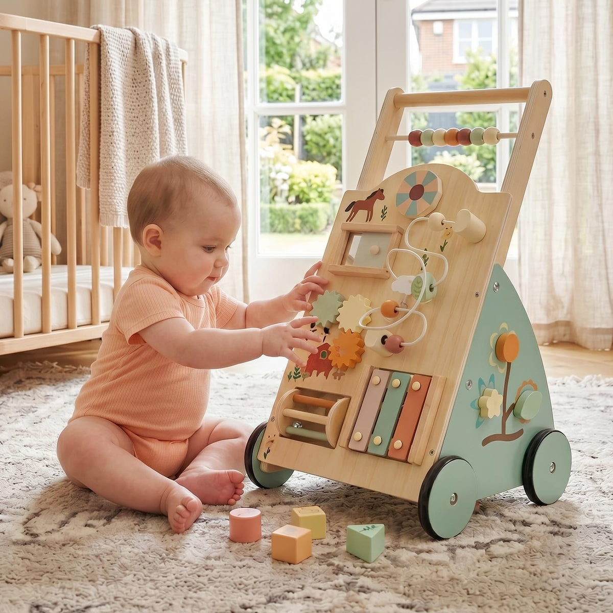 Wooden Baby Walker with Activity Center U791