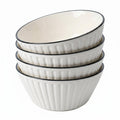 White Ceramic Serving Bowls Set of 4 J485341