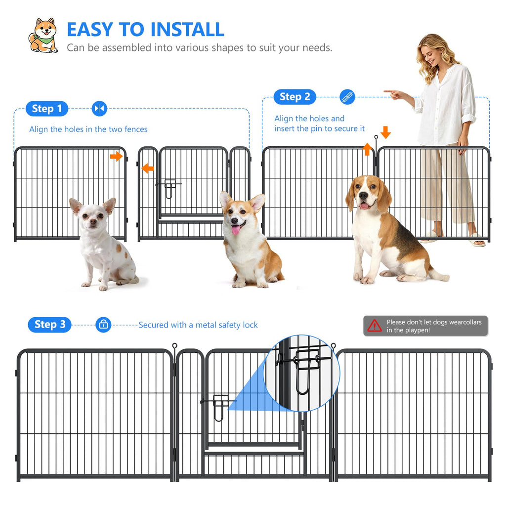 32 Inch 16 Panels Foldable Dog Playpen V697