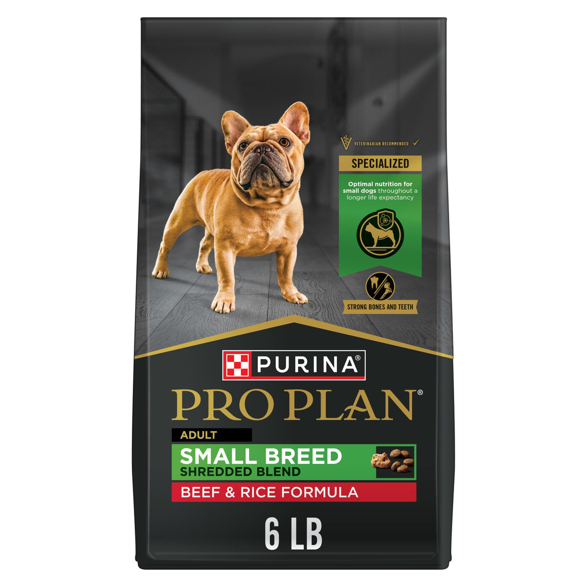 Small Breed Dry Dog Food Shredded Blend Beef 6 lb Bag J950450