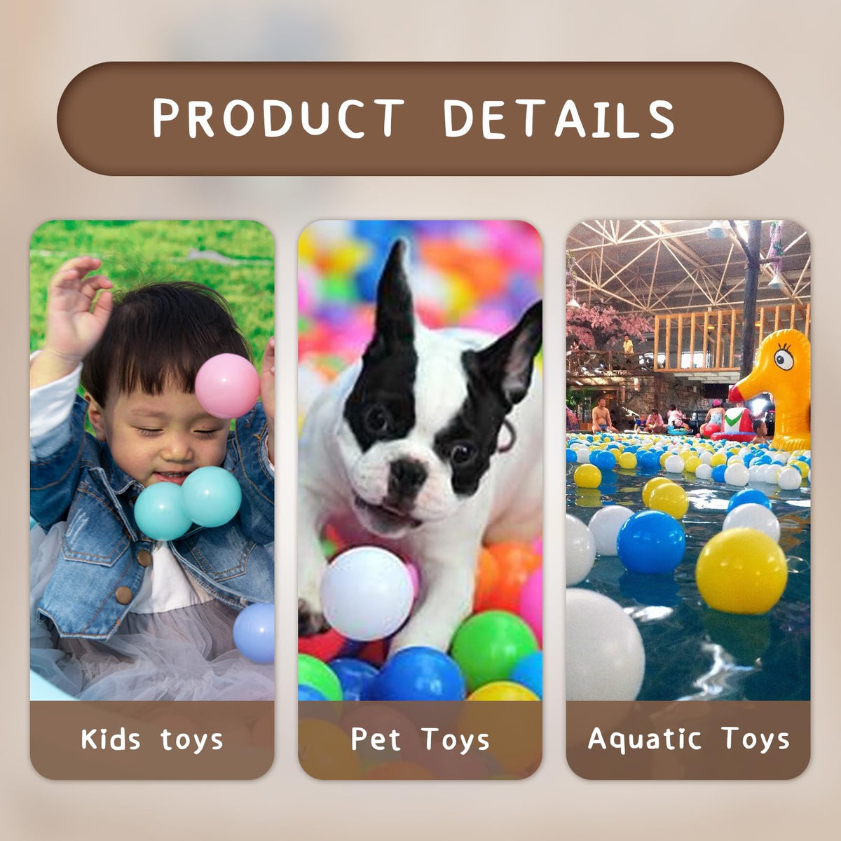 BPA Free Crush Proof Plastic Ball Pit Balls Pack of 100 200 500 S578548