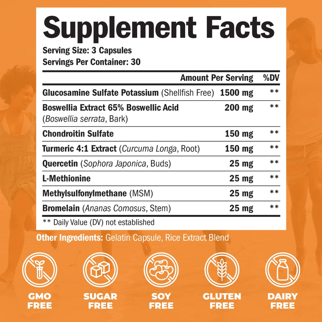 Glucosamine Chondroitin MSM with Turmeric Boswellia & Liver Supplement with Milk Thistle Extract A87247