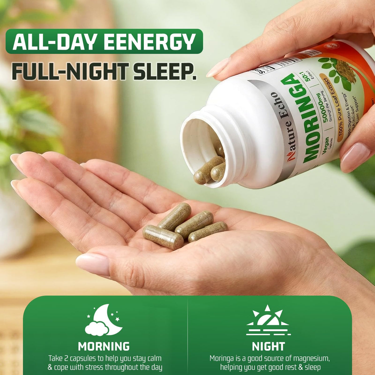 Moringa Capsules 1000mg 60 Count D1206