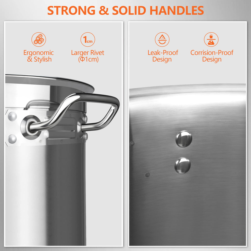 40 Quart Stainless Steel Stock Pot with Lid P913