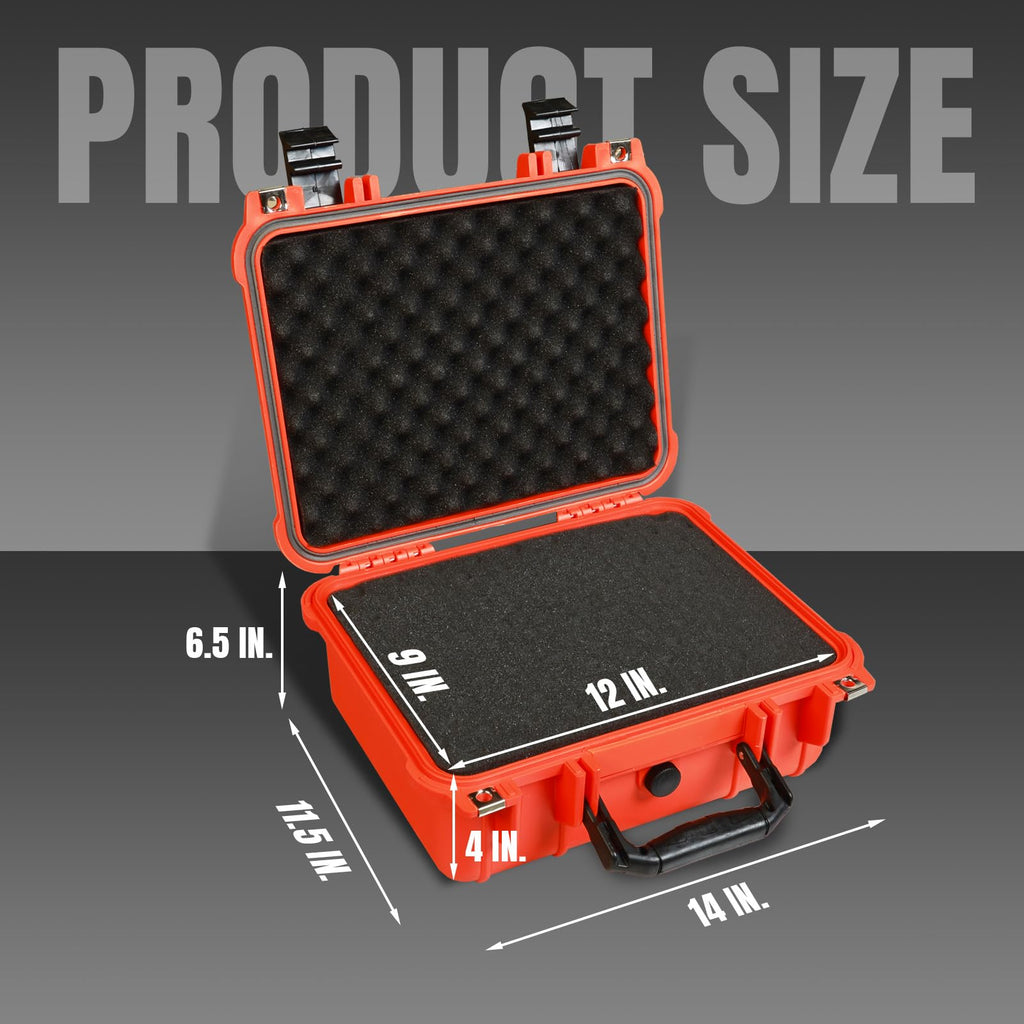 14x 11.5x 6.5 Inch Waterproof Protective Camera Case with Customizable Foam A774300