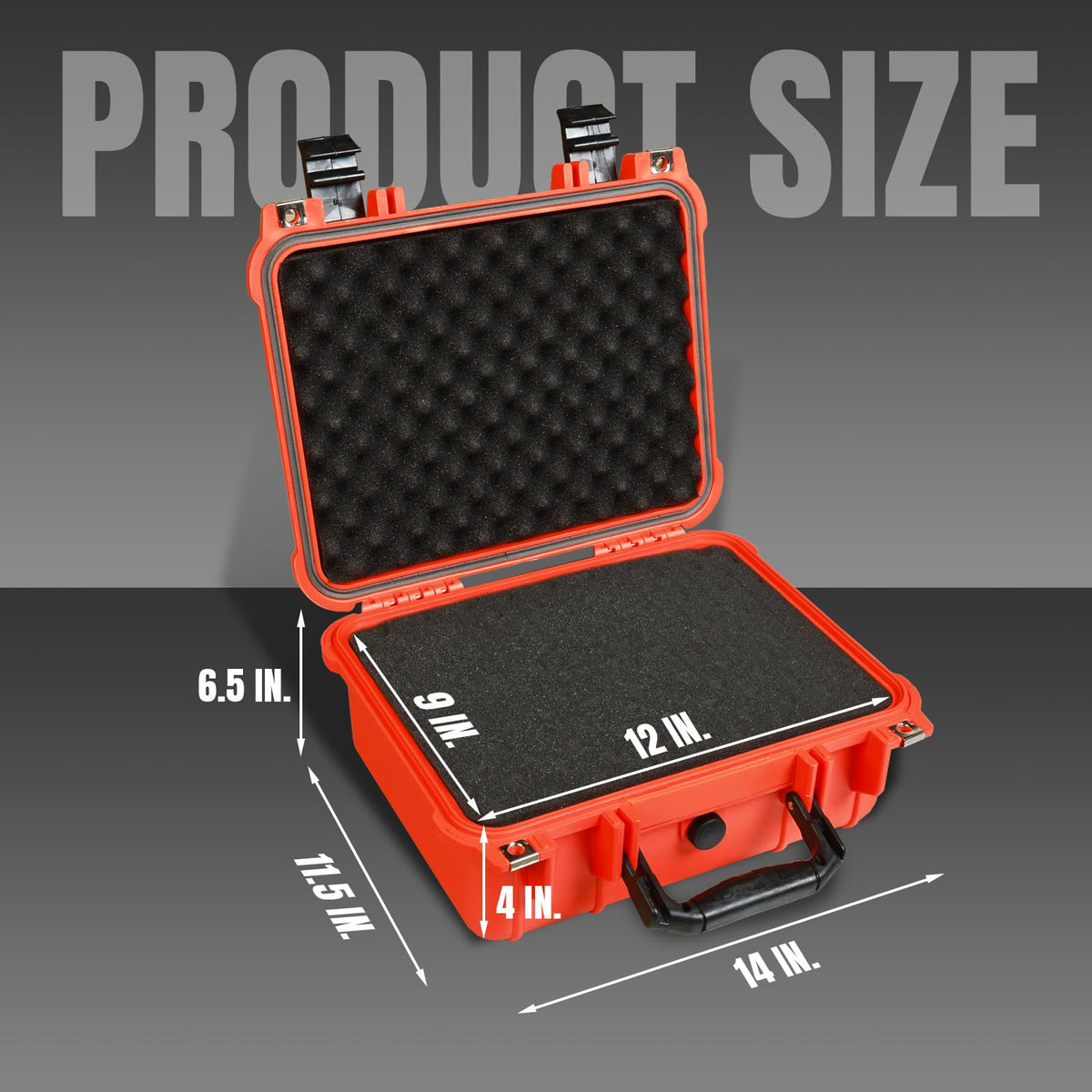 14x 11.5x 6.5 Inch Waterproof Protective Camera Case with Customizable Foam A774300