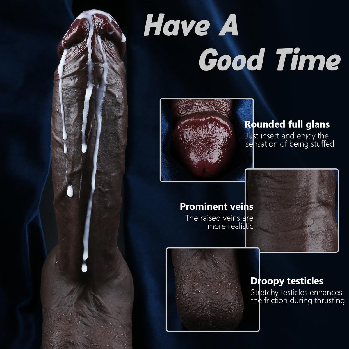 10 Inch Realistic Big Black Dildo B254