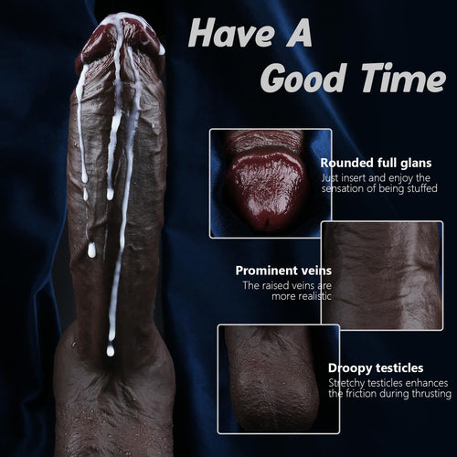 10 Inch Realistic Big Black Dildo B254