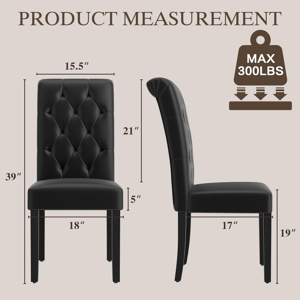 Black Upholstered Dining Chairs Set of 2 H46782