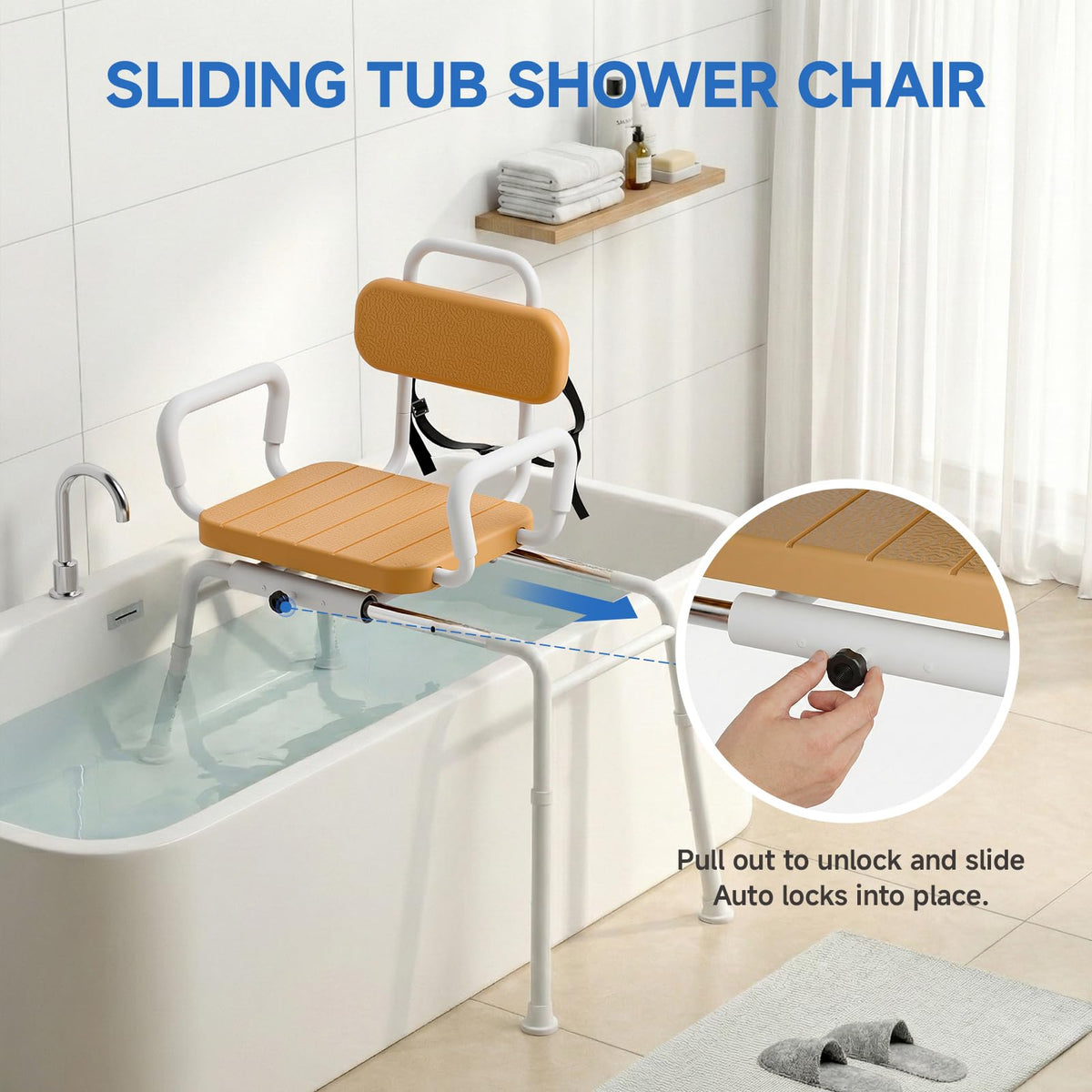 Sliding Shower Chair with Swivel Seat H49008