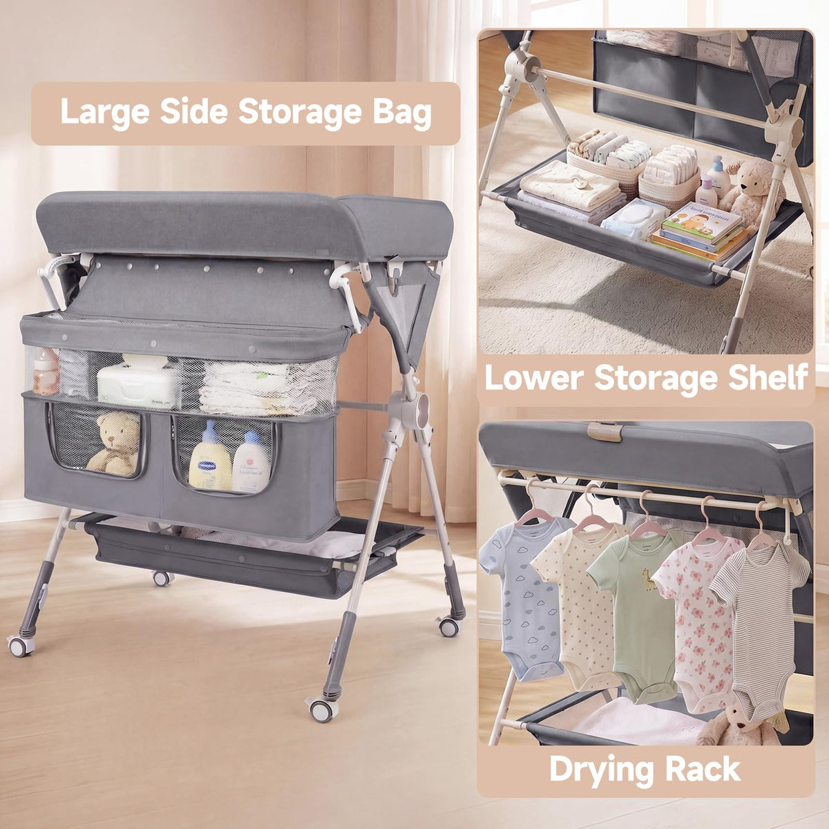 Portable Baby Changing Table with Wheels Z655