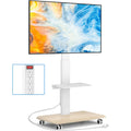 White Height Adjustable Rolling TV Stand for 32-75 Inch TVs Z362