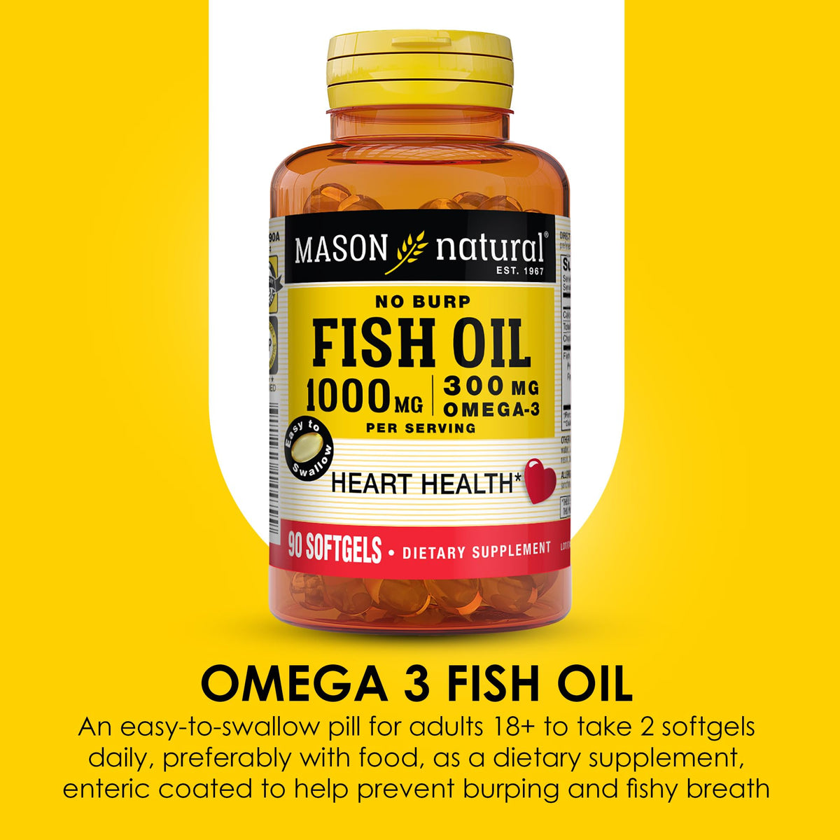 Omega 3 Fish Oil 1000mg 90 Softgels F928166