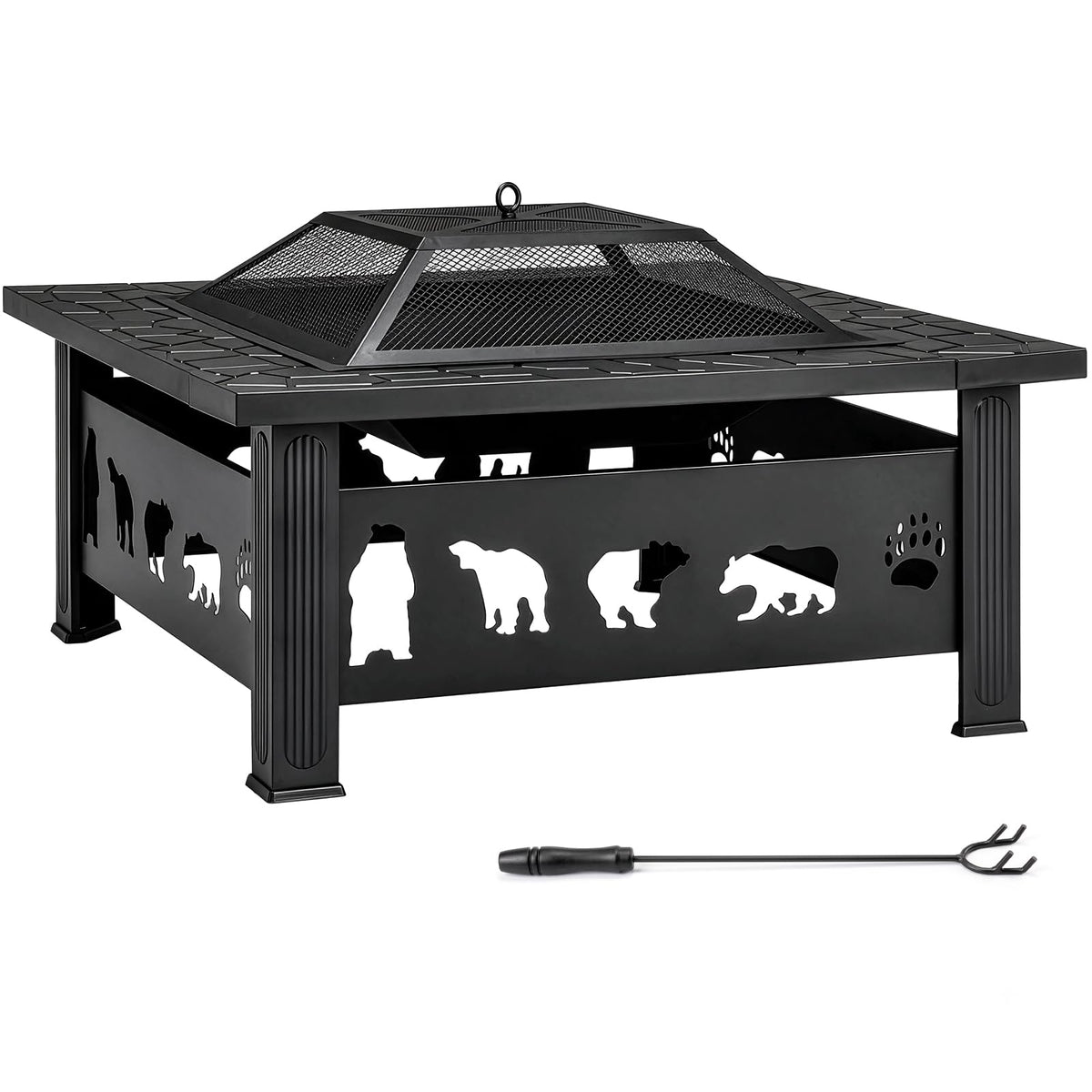 32" Outdoor Wood Burning Fire Pit Table A828