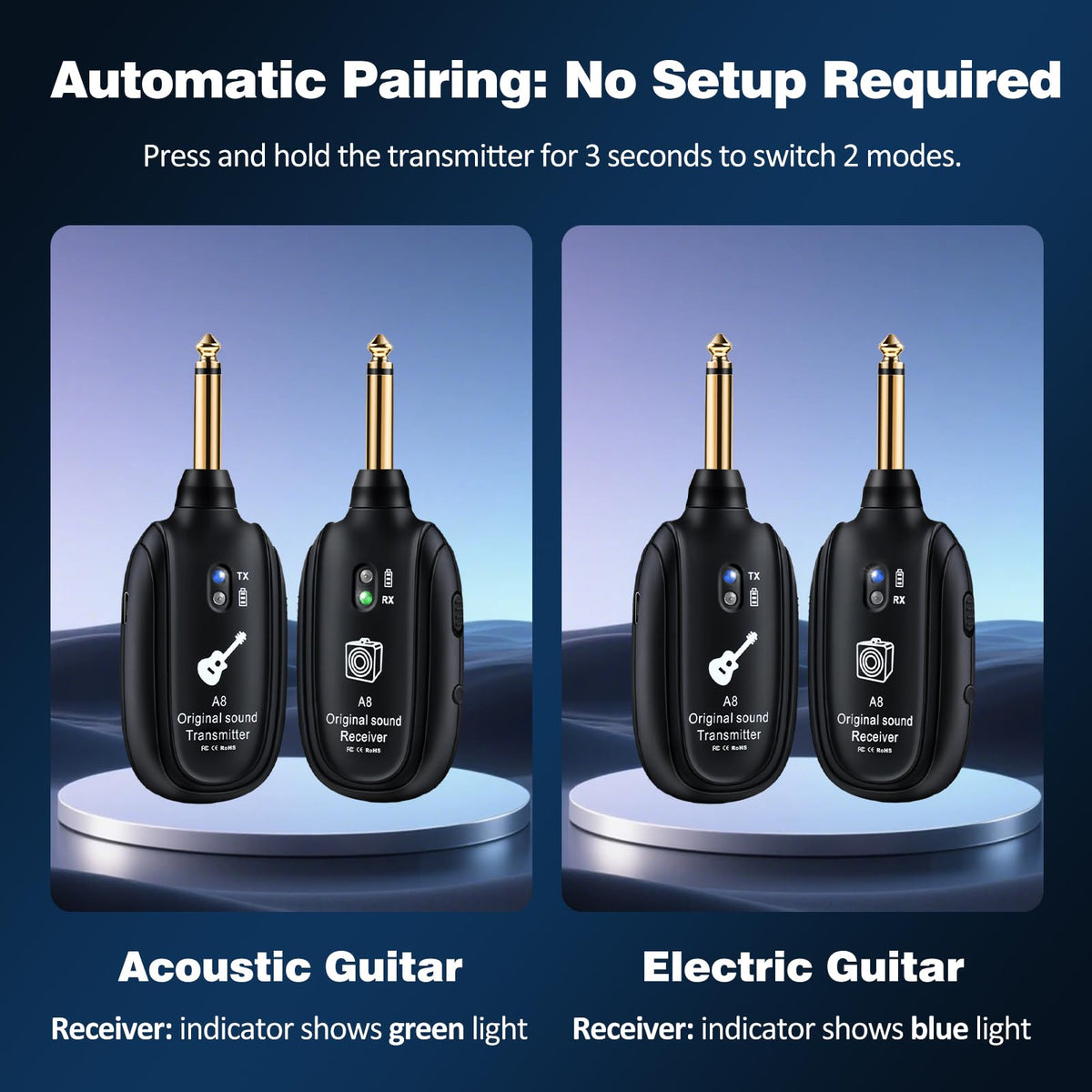 Wireless Guitar System UHF 2 Modes Y242