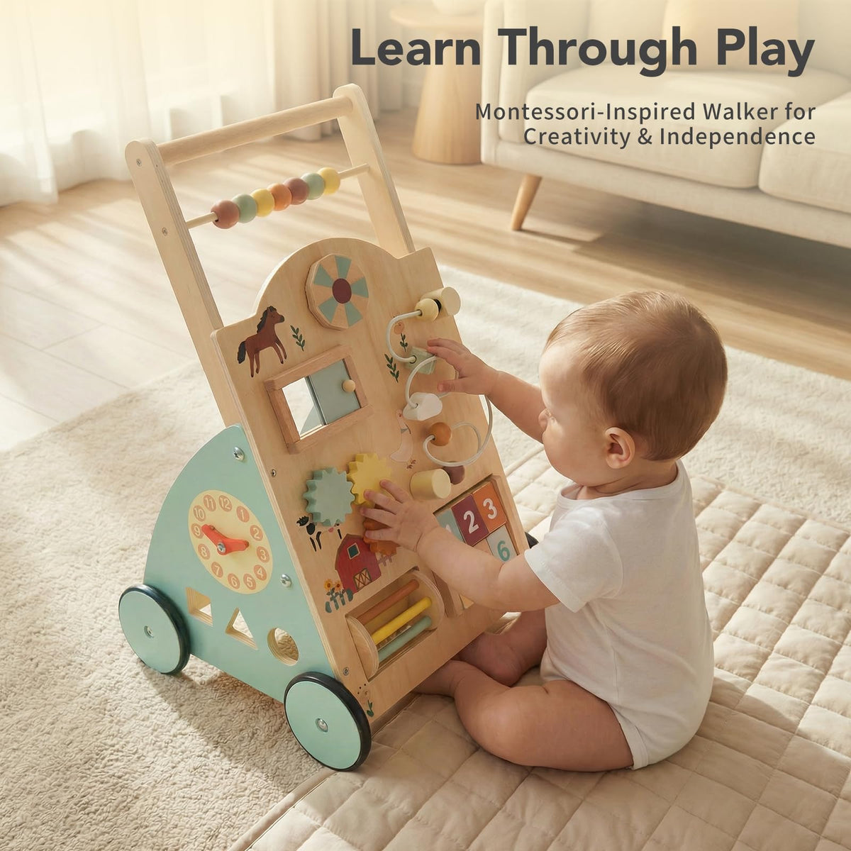 Wooden Baby Walker with Activity Center U791