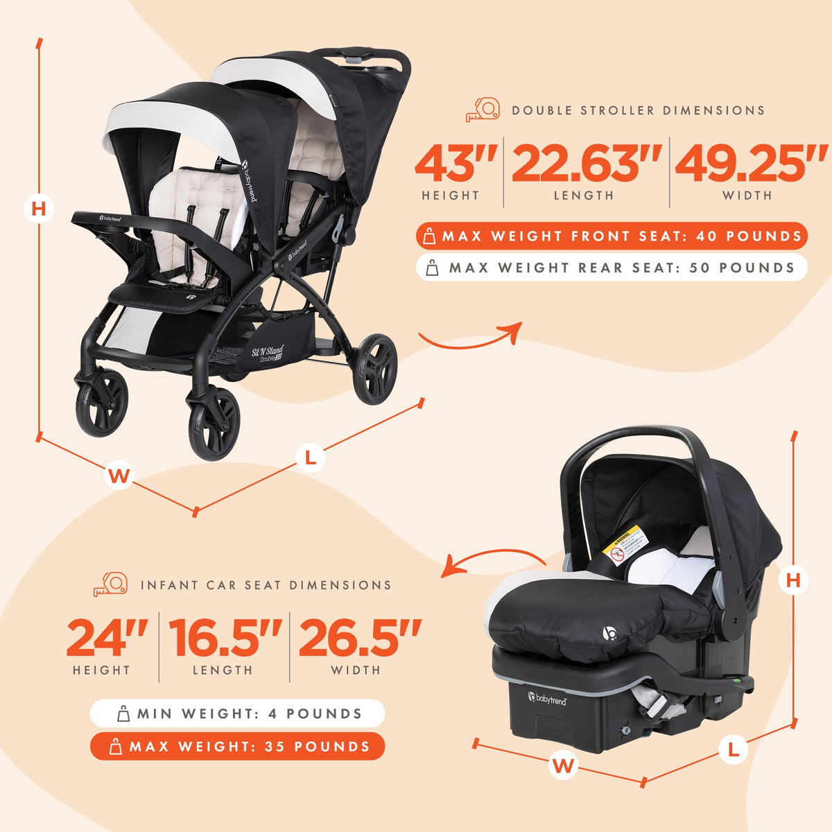 Double Stroller & Car Seat B49002