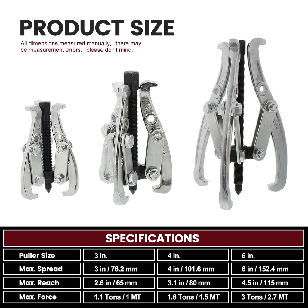 3 Jaw Gear Puller Set with Reversible Jaws W95698