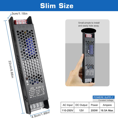 200W 12V LED Power Supply Y508