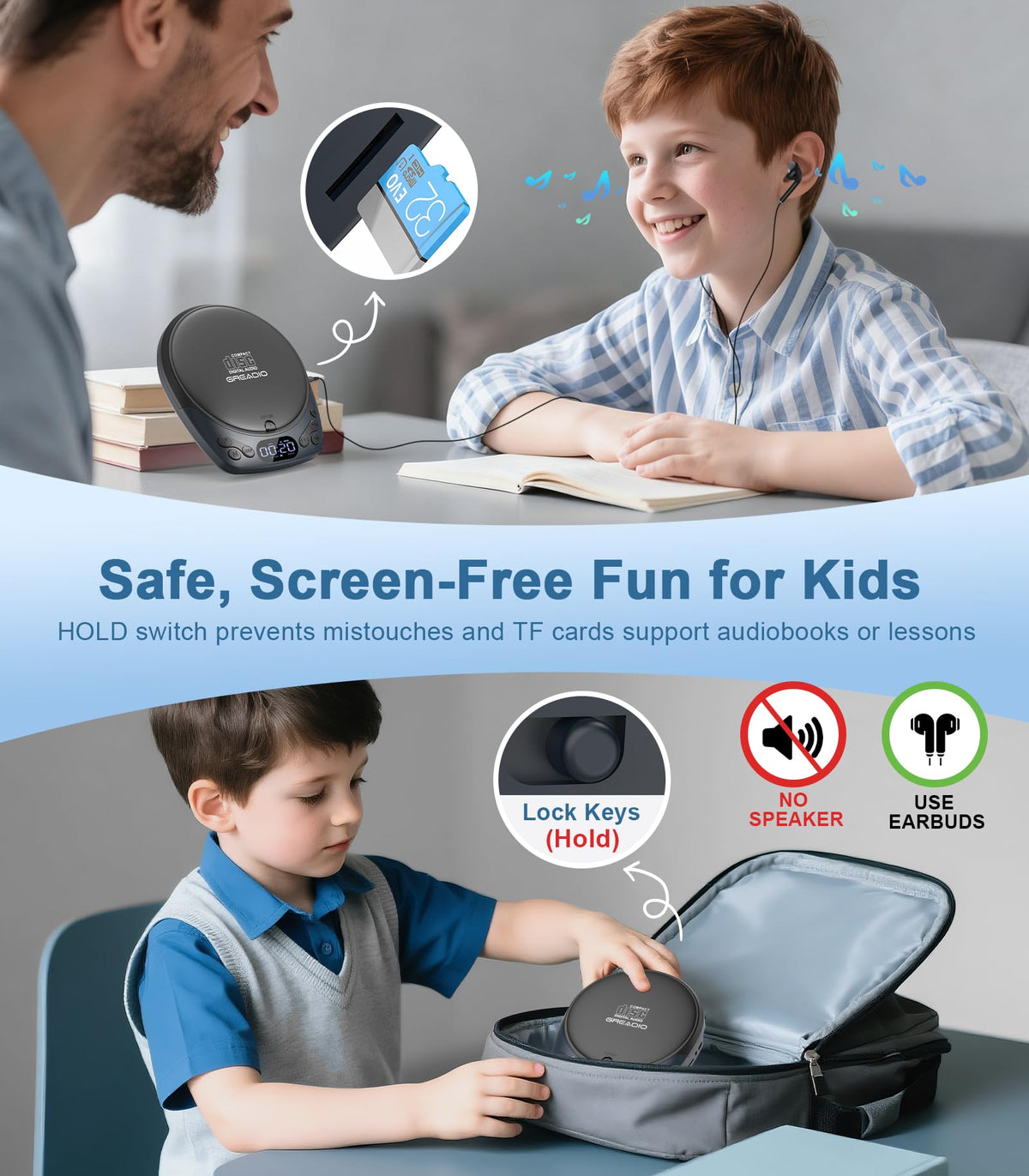 Portable CD Player with Headphones J510