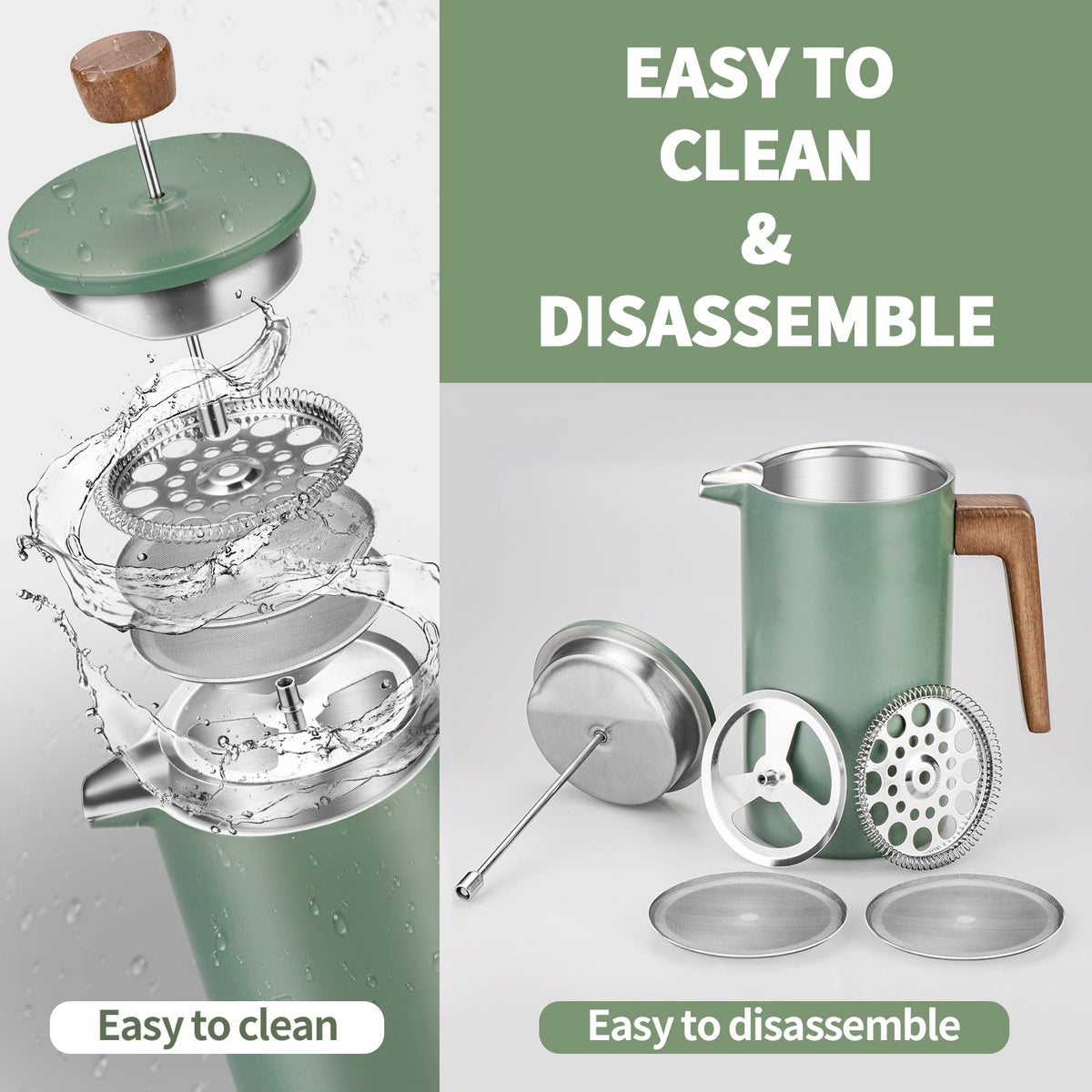34oz Stainless Steel Double Wall Insulated French Press X931797