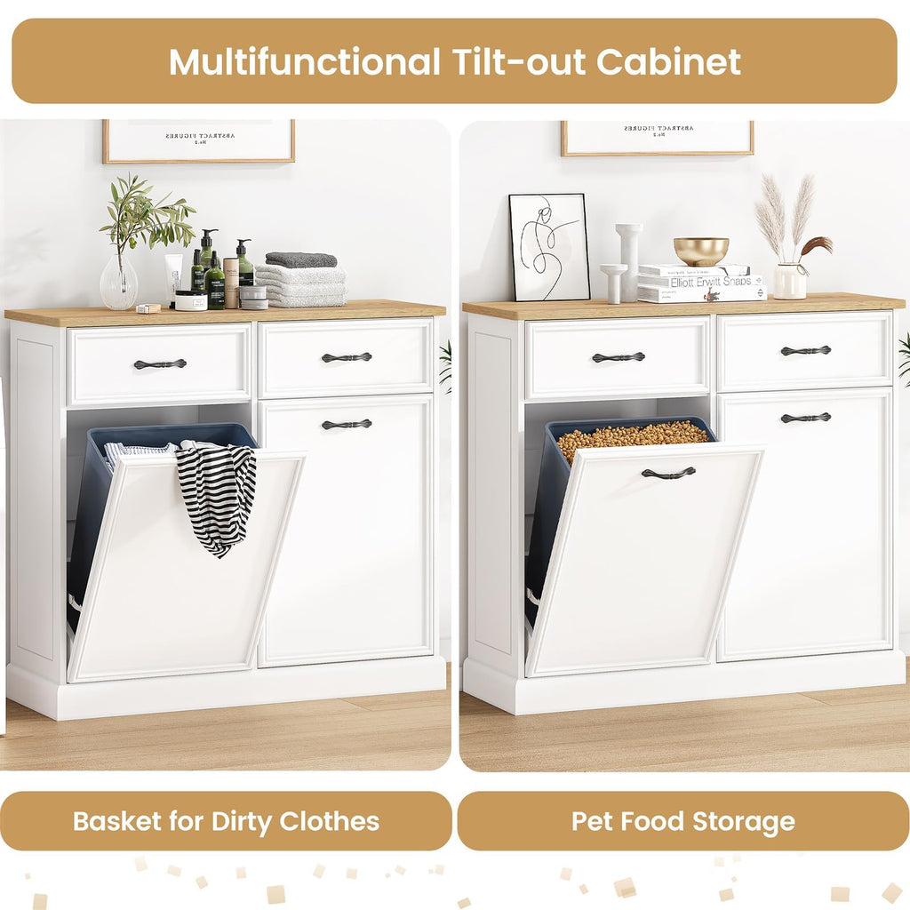 Double Tilt Out Trash Cabinet 20 gal White Y5588