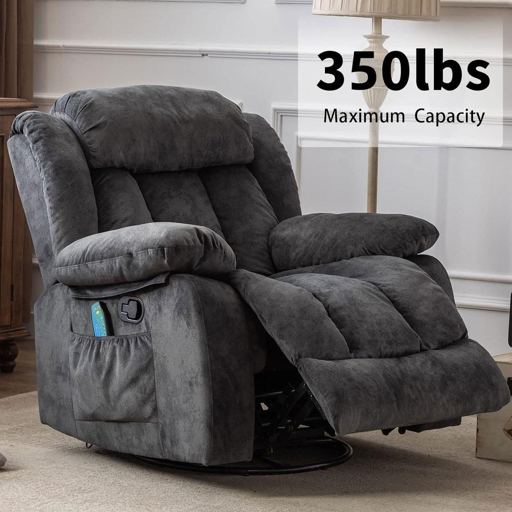 Gray Massage Swivel Rocker Recliner Chair A7766