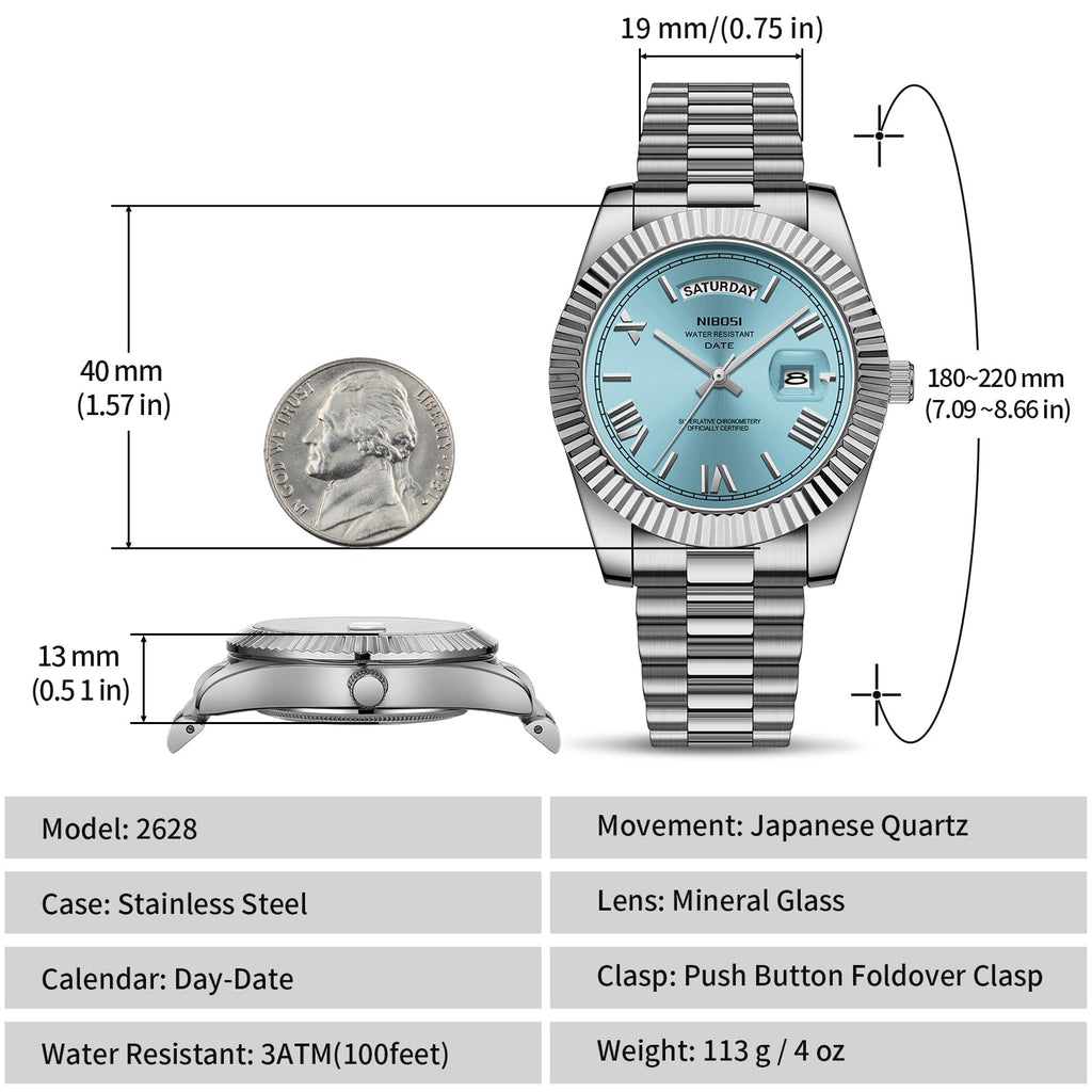 Men's Analog Quartz Watch Rose Gold Stainless Steel J331