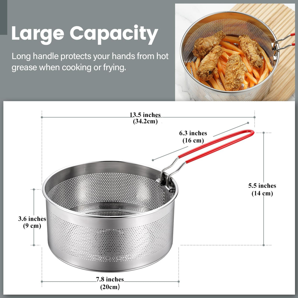 7.8 inches 304 Stainless Steel Deep Fryer Basket B593