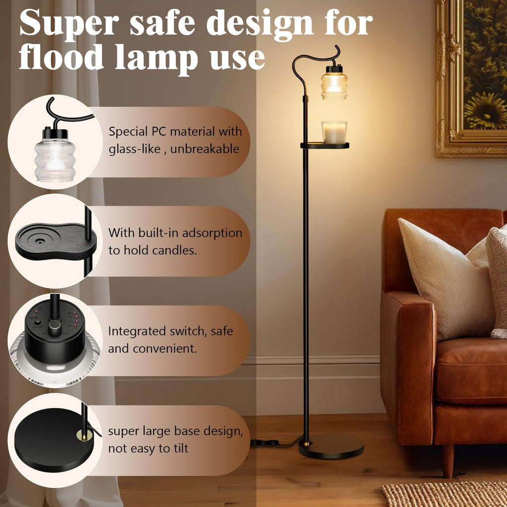 Dimmable Height Adjustable Candle Warmer Floor Lamp with Timer T7248