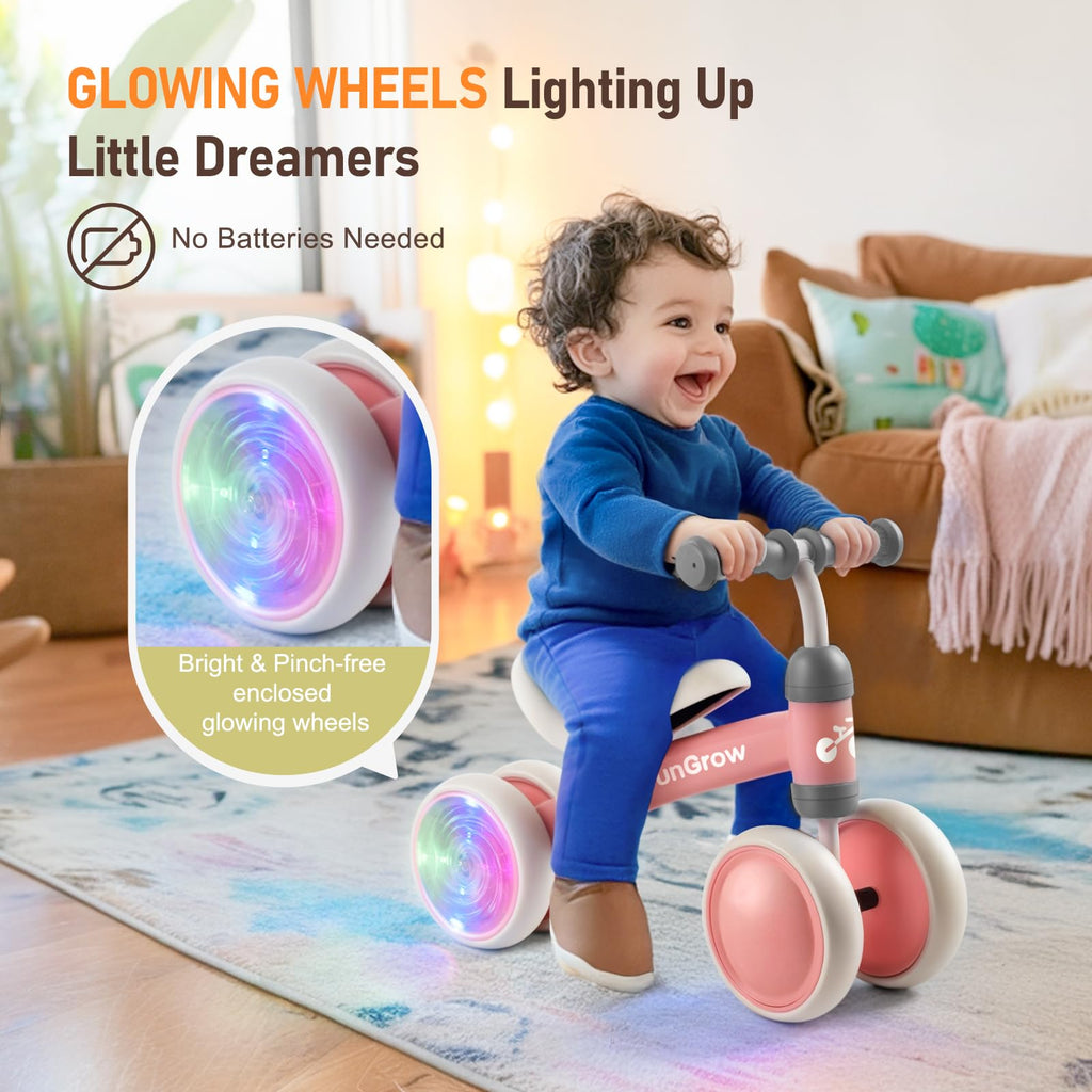 Baby Balance Bike with 4 Silent Wheels & Soft Seat U5979