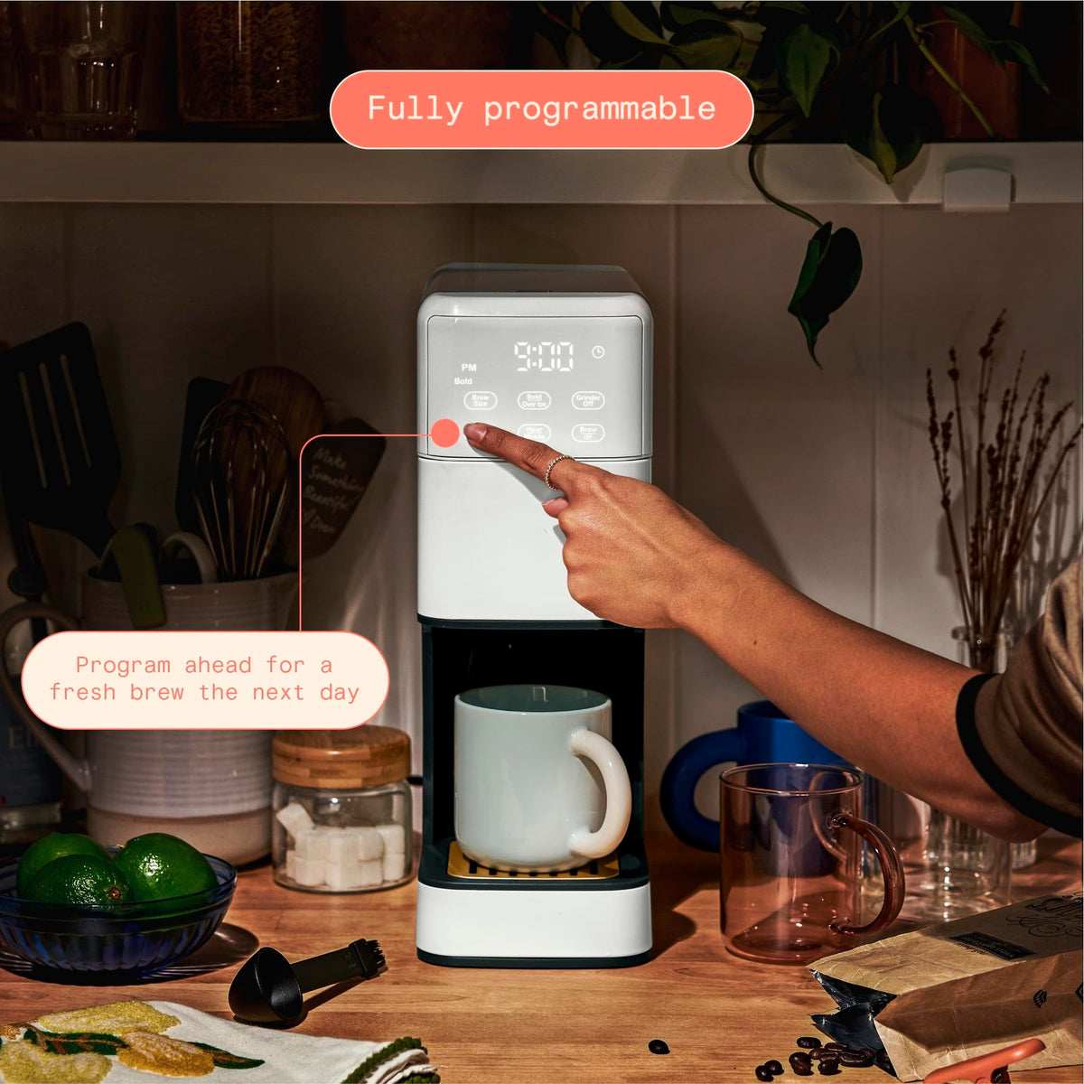 Single Serve Coffee Maker with Burr Grinder S48207