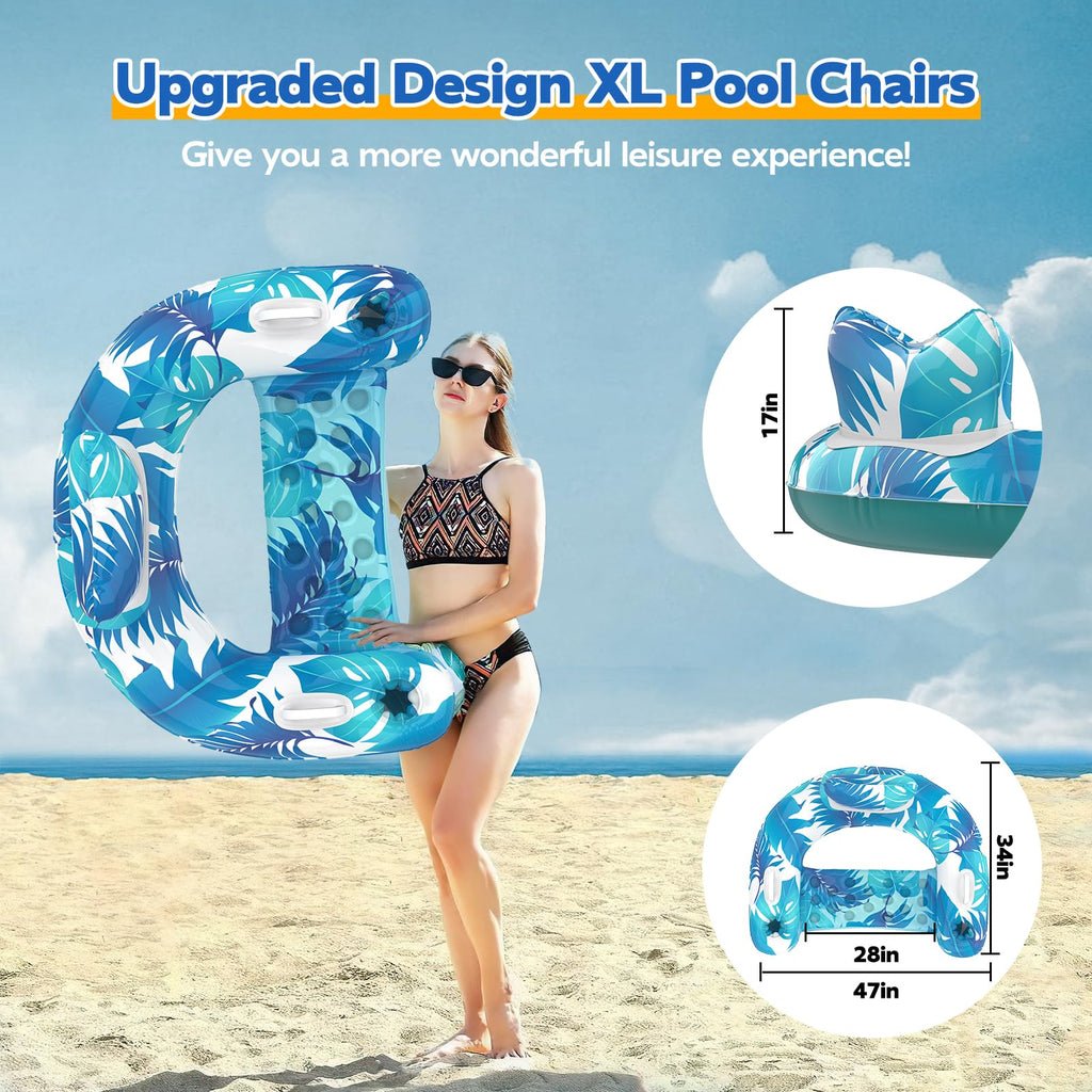 4 Pack Inflatable Pool Floats with Cupholders Y27972