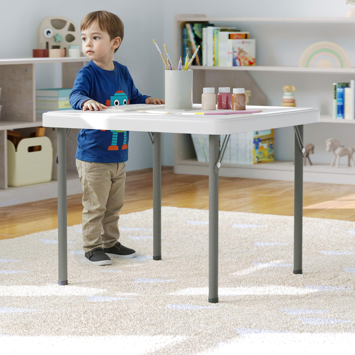 Kids 24x24 in Plastic Locking Folding Table J762