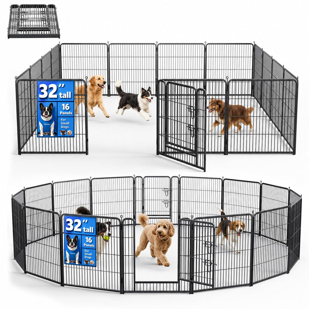 32 Inch 16 Panels Foldable Dog Playpen V697