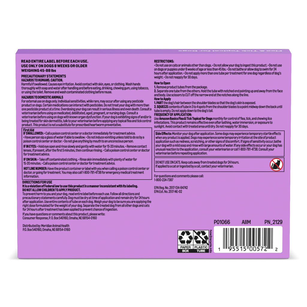 Flea and Tick Topical Treatment for Large Dogs 3 Count I635842