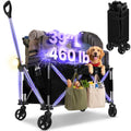 39" Collapsible Wagon with All-Terrain Wheels, 460 lbs Foldable Cart, Black A5368
